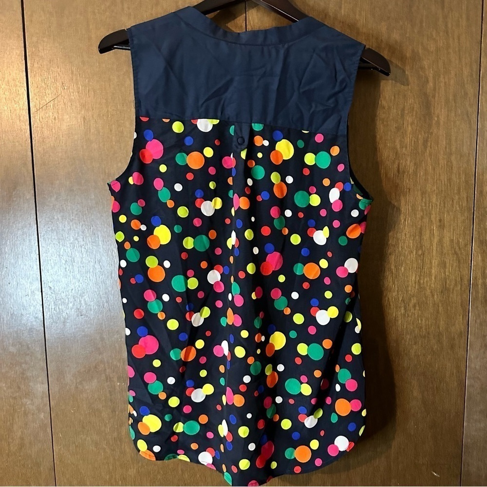 MODCLOTH Woman’s Sleeveless Top Polka Dot Multicolor Retro Vintage Novelty Sz L - Picture 6 of 8